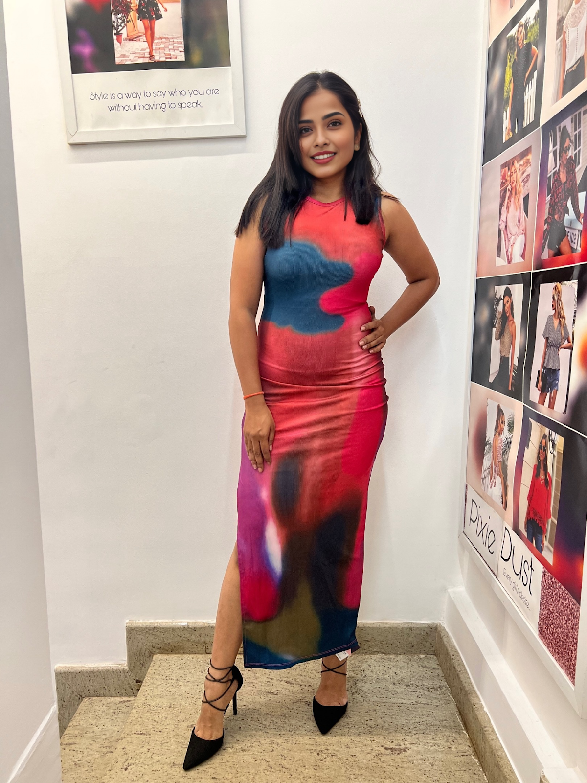 Bodycon Tie & Dye Side Slit