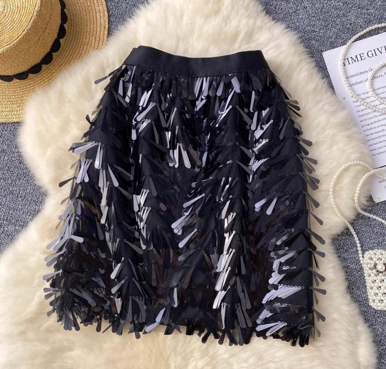 Drop sequin short party skirt