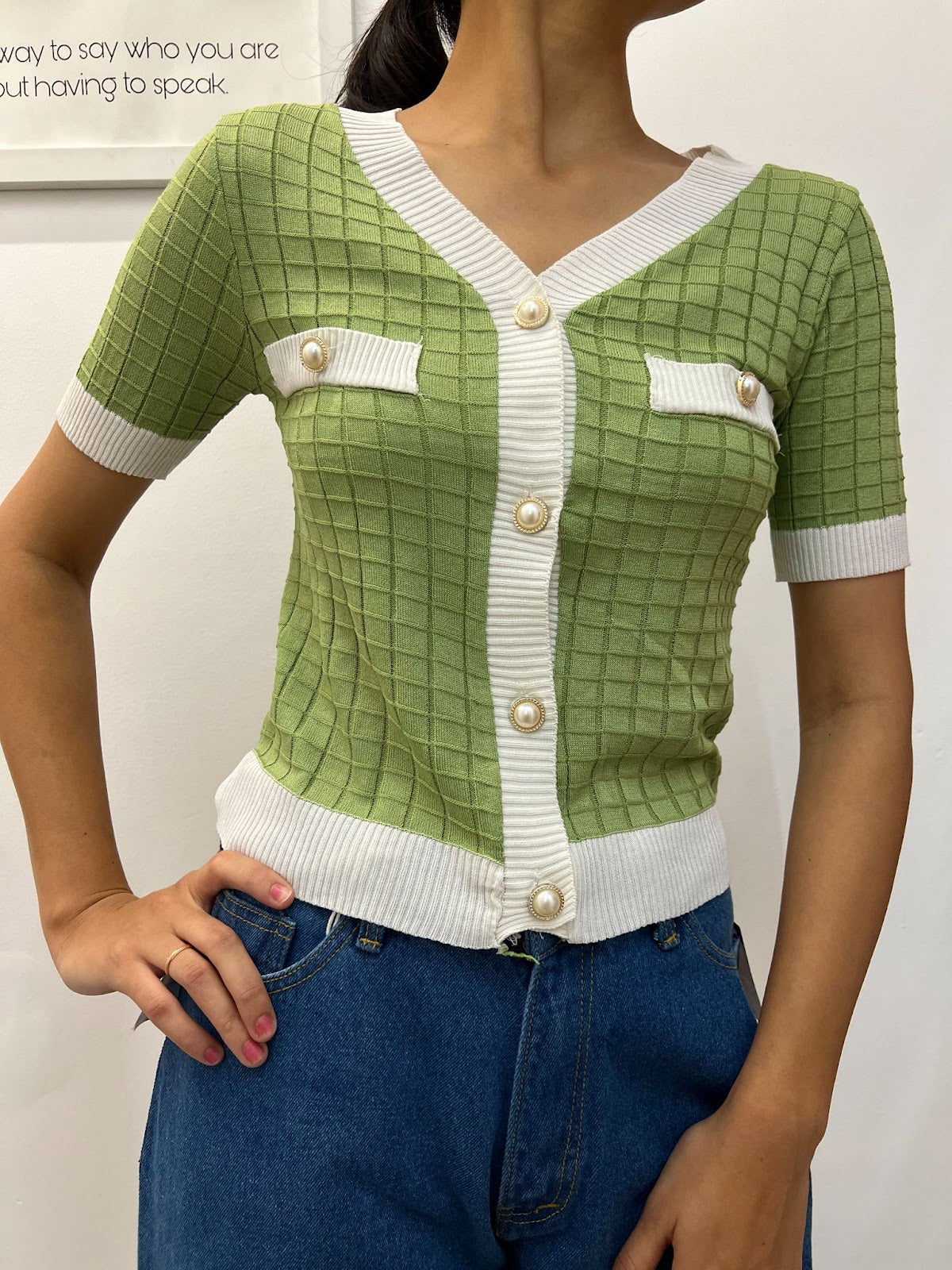 Korean Style Front Button top